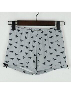 Monkeybar Buddies Derby Days Girls Size 10 Gray Horse Spandex Athletic Shorts